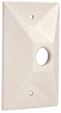 HUBBELL 5186-6 Cluster Cover, 4-19/32 in L, 2-27/32 in W, Rectangular, Zinc, White, Powder-Coated