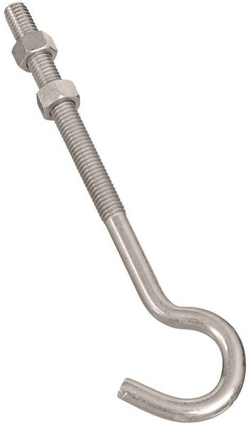 National Hardware 2162BC Series N221-697 Hook Bolt, 3/8 in Thread, 7 in L, Steel, Zinc, 135 lb Working Load