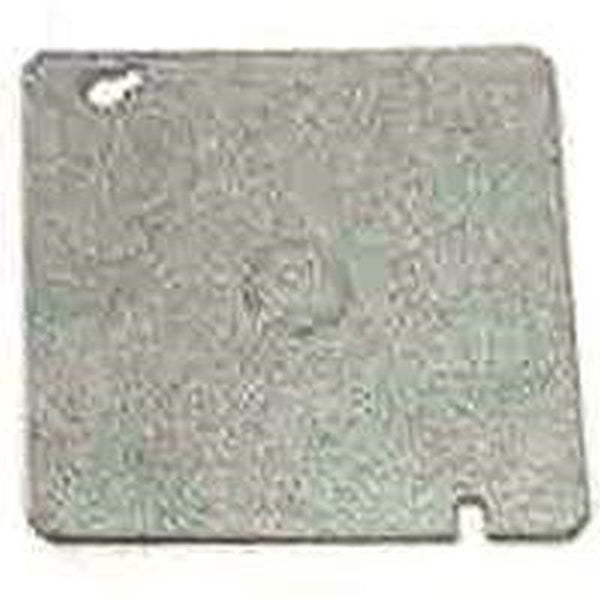 RACO 833 Electrical Box Cover, 4-11/16 in L, 4-11/16 in W, Square, Galvanized Steel, Gray