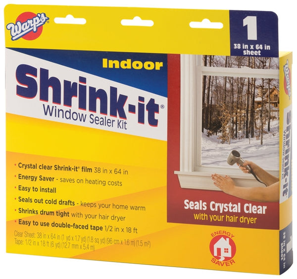 Warp's Shrink-it Series SK-38 Window Sealer Kit, 38 in W, Clear
