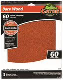 Gator 4462 Sanding Sheet, 11 in L, 9 in W, Coarse, 60 Grit, Garnet Abrasive, Paper Backing