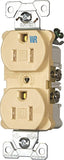 Eaton Wiring Devices TWRBR15V Duplex Receptacle, 2 -Pole, 15 A, 125 V, Back, Side Wiring, NEMA: 5-15R, Ivory