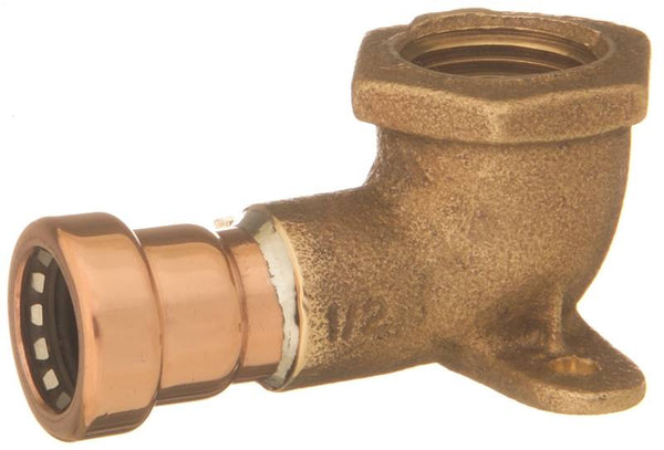 ELKHART PRODUCTS CopperLoc Series 10170835 Drop Ear Non-Removable Tube Pipe Elbow, 1/2 in, 90 deg Angle, Copper
