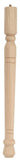 Waddell Early American Series 2556 Table Leg, 5-3/4 in H, Hardwood, Smooth Sanded