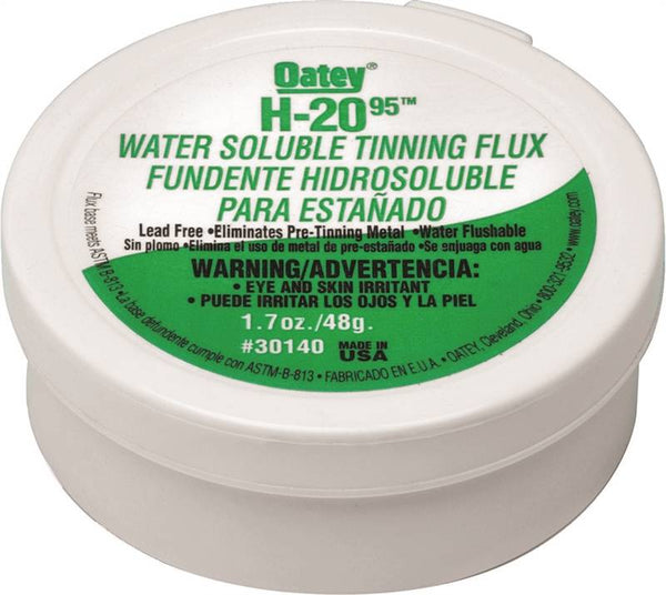 Oatey H-20 Series 30140 Water Soluble Flux, 1.7 oz, Paste, Gray