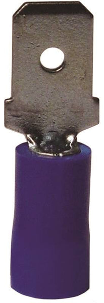GB 20-143M Disconnect Terminal, 600 V, 16 to 14 AWG Wire, 1/4 in Stud, Vinyl Insulation, Blue