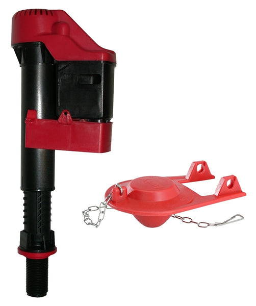 Korky 818Z Fill Valve and Flapper Kit, Rubber Body, Black/Red, Anti-Siphon: Yes