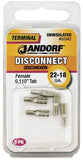 Jandorf 60942 Disconnect Terminal, 22 to 18 AWG Wire, Copper Contact