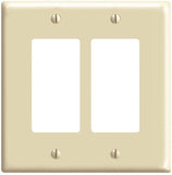 Decora 80609-I Wallplate, 3-1/8 in L, 4.94 in W, 2 -Gang, Thermoset Plastic, Ivory, Smooth