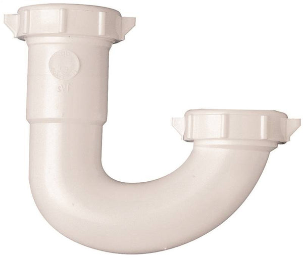 Plumb Pak PP66-1W J-Bend, 1-1/2, 1/2 x 1-1/4 in, Slip, Plastic, White