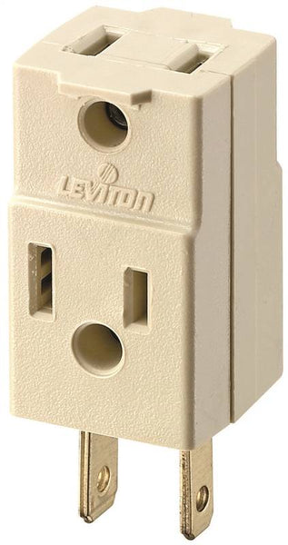 Leviton 001-00531-00I Triple Tap Outlet Adapter, 2 -Pole, 15 A, 125 V, 3 -Outlet, NEMA: NEMA 1-15R, Ivory