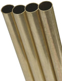 K & S 8131 Decorative Metal Tube, Round, 12 in L, 1/4 in Dia, 0.014 in Wall, Brass