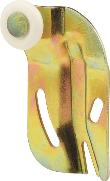 Prime-Line N 6508 Roller Assembly, 3/4 in Dia Roller, 1/4 in W Roller, Nylon, Brown, 1-Roller, 50 lb, Side Mounting