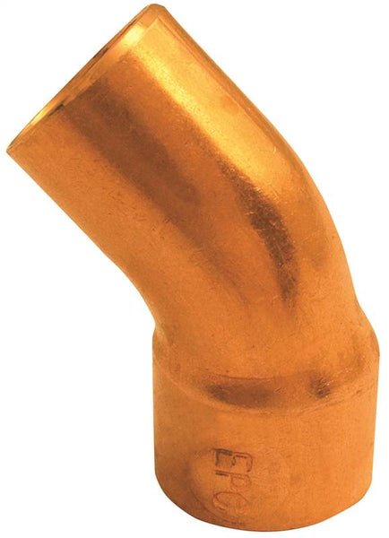 EPC 31216 Street Pipe Elbow, 1-1/2 in, Sweat x FTG, 45 deg Angle, Copper