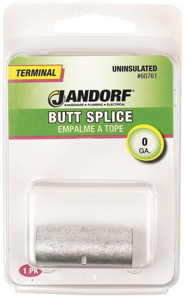 Jandorf 60761 Butt Splice Connector, #0 AWG Wire, Copper Contact