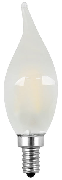 Feit Electric BPCFF60/927CA/FIL/2 LED Bulb, Decorative, Flame Tip Lamp, 60 W Equivalent, E12 Lamp Base, Dimmable