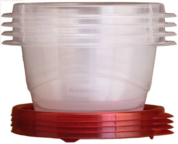 Rubbermaid TakeAlongs 7F52RETCHIL Food Storage Container Set, 3.2 Cups Capacity, Clear, 6 in L, 7 in W, 5 in H