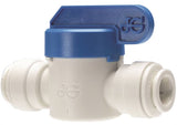 John Guest PPSV040808WP Shut-Off Valve, 1/4 in Connection, Tube, 150 psi Pressure, Polypropylene Body