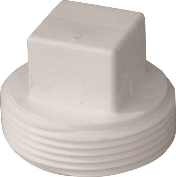 IPEX 193052S Cleanout Plug, 2 in, MNPT, PVC, White, SCH 40 Schedule