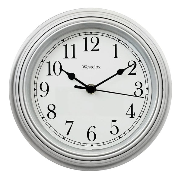 Westclox 46984A Clock, Round, Silver Frame, Plastic Clock Face, Analog