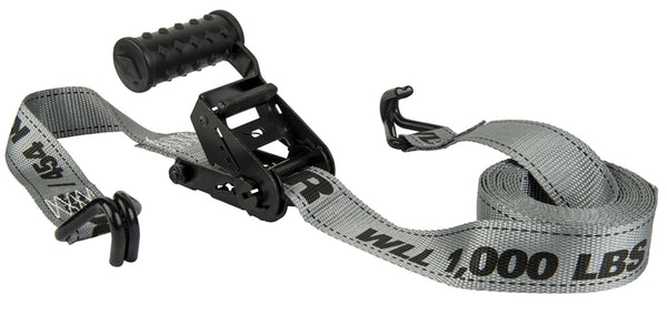 KEEPER Diamond Series 45545 Tie-Down, 1-1/2 in W, 12 ft L, Gray, 1000 lb Working Load, J-Hook End