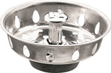 Plumb Pak PP820-25 Basket Strainer with Adjustable Post, 3.3 in Dia, Stainless Steel, For: Most Kitchen Sink Drains