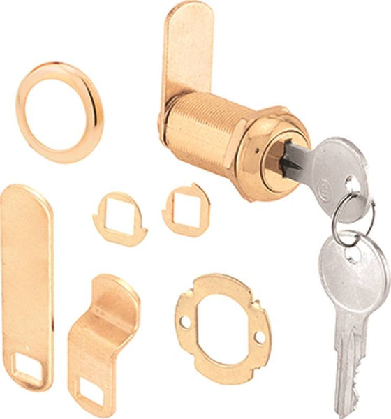 Defender Security U 9953KA Drawer and Cabinet Lock, Keyed Lock, Y13 Yale Keyway, Brass