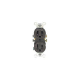 Leviton S00-05320-00S Duplex Receptacle, 2 -Pole, 15 A, 125 V, Push-In, Side Wiring, NEMA: 5-15R, Brown