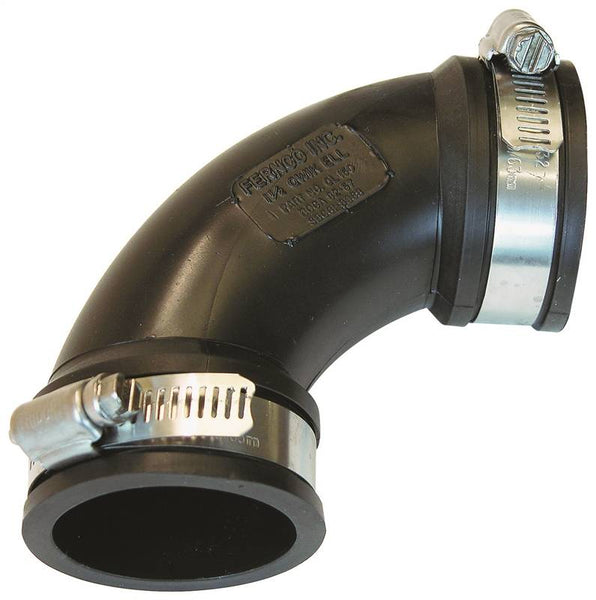 FERNCO PQL-150 Flexible Qwik Elbow, 1-1/2 in, Mechanical Joint, PVC Body, 4.3 psi Pressure