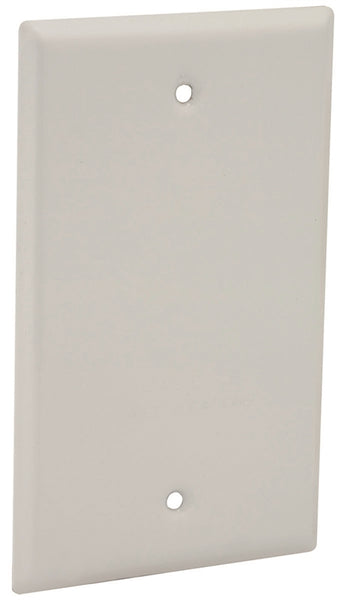 HUBBELL 5173-1 Cover, 4-17/32 in L, 2-25/32 in W, Metal, White, Powder-Coated