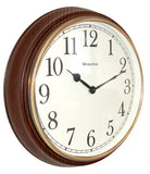 Westclox Classic Series 73004P Clock, Round, Woodgrain Frame, Plastic Clock Face, Analog