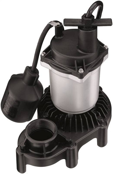 Flotec FPZS25T Sump Pump, 1-Phase, 3.9 A, 115 V, 0.25 hp, 1-1/2 in Outlet, 20 ft Max Head, 3200 gph, Thermoplastic