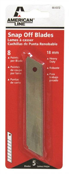 American LINE 66-0372 Knife Blade, 18 mm, 3.156 in L, HCS, 2-Facet Edge, 8-Point