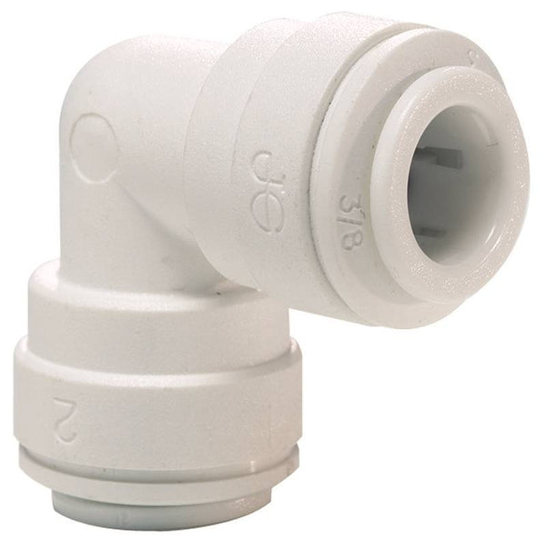 John Guest PP0308WP Union Pipe Elbow, 1/4 in, Polypropylene, White, 150 psi Pressure