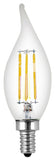 Feit Electric BPCFC40/927CA/FIL/2 LED Bulb, Decorative, Flame Tip Lamp, 40 W Equivalent, E12 Lamp Base, Dimmable, Clear