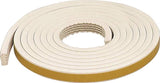 M-D 63669 Weatherstrip Tape, 19/32 in W, 10 ft L, EPDM Rubber, White