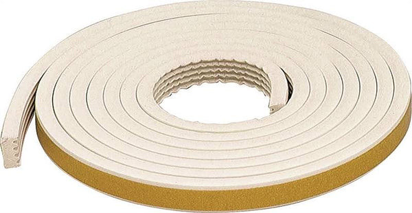 M-D 63669 Weatherstrip Tape, 19/32 in W, 10 ft L, EPDM Rubber, White