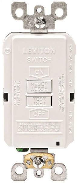 Leviton R98-GFRBF-0KW GFCI Receptacle, 125 V, 20 A, NEMA: NEMA WD-6