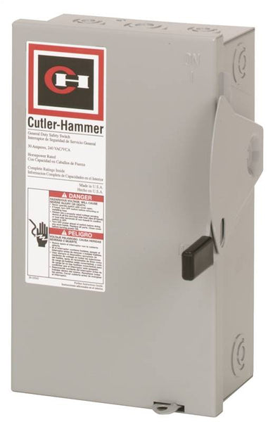 Cutler-Hammer DG221NGB Safety Switch, 2 -Pole, 30 A, 240 V