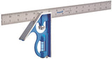 Empire True Blue Series E280 Combination Square, 16 in L Blade, SAE Graduation, Stainless Steel Blade