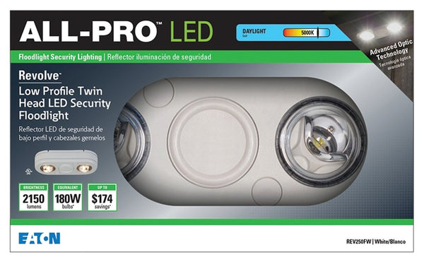 Eaton Lighting All-Pro REVOLVE Series REV250FW Flood Light, 120 V, 26.7 W, LED Lamp, 2150 Lumens
