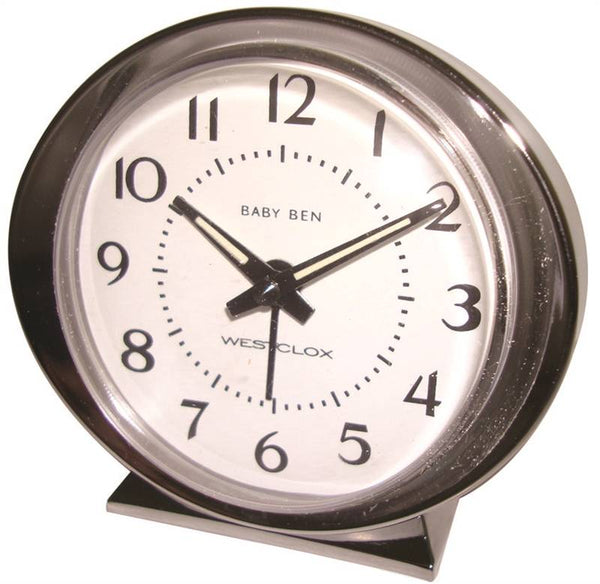 BABY BEN 11611QA Alarm Clock, Plastic Case, Silver Case