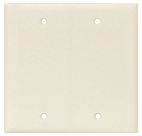 Eaton Wiring Devices PJ23LA Blank Wallplate, 4.87 in L, 4.97 in W, 0.08 in Thick, 2 -Gang, Polycarbonate