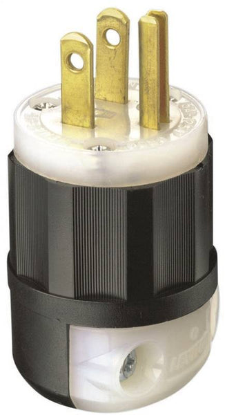 Leviton 026-05266-0PB Electrical Plug, 2 -Pole, 15 A, 125 V, NEMA: NEMA 5-15P, Black/White