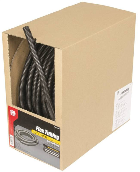 GB FLX-5010B Split Tubing, 1/2 in Dia, 100 ft L, Polypropylene, Black