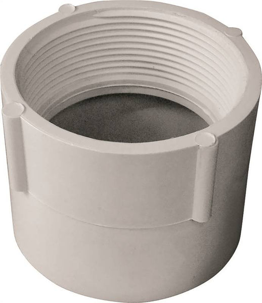 CANPLAS 192893 Pipe Adapter, 3 in, FNPT x Hub, PVC, White