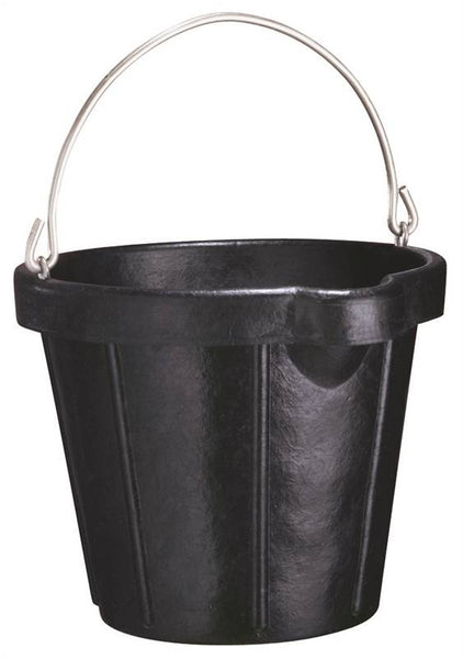 FORTEX-FORTIFLEX N105-12 Rubber Pail, 12 qt Volume, Rubber, Black