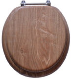 ProSource T-17WO-3L-C Toilet Seat, Round, MDF with Plastic Wood Veneer, Wood Color, Bar Hinge