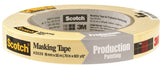 Scotch 2020-.75A Masking Tape, 60 yd L, 3/4 in W, Crepe Paper Backing, Beige