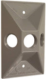 HUBBELL 5189-5 Cluster Cover, 4-19/32 in L, 2-27/32 in W, Rectangular, Zinc, Gray, Powder-Coated
